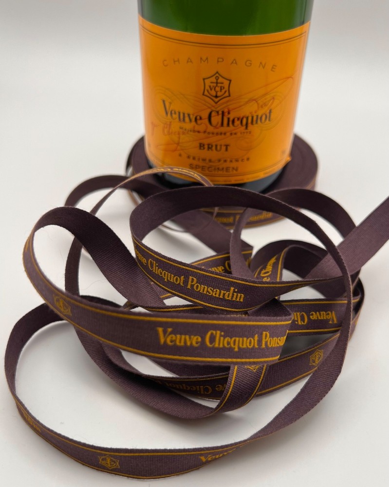Veuve Clicquot Ponsardin Champagne Ribbon – Brown Orange – By The Yard – Rare