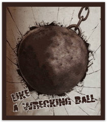 Funny Wine Alternative Label « Like a Wrecking Ball » Quote Label STICKER