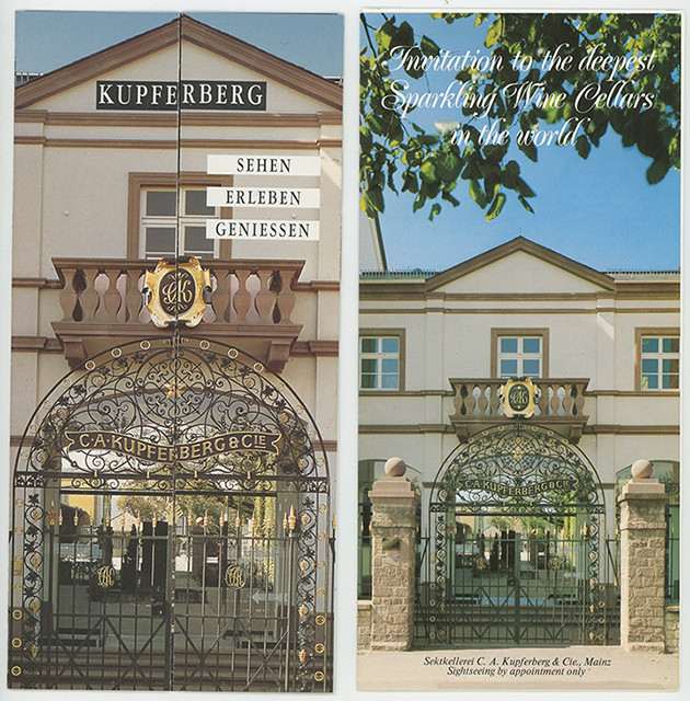 Kupferberg Sparkling Wine Cellars brochures (2) Mainz, Germany 1991