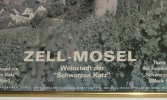 VINTAGE 1984 GERMAN WEINFEST/WINE FESTIVAL FRAMED POSTER~SCHWARZE KATZ/BLACK CAT
