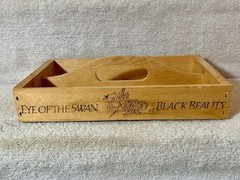 Vintage Eye of the Swan Black Beauty Wine Wood Tote Box Cady 12.5&Prime;