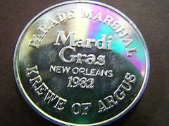 Rare 1982 Argus CELLA WINES GRAND MARSHAL Plain Aluminum Mardi Gras Doubloon
