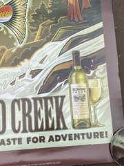 Vintage promotional advertising poster of the American wine Redwood Creek