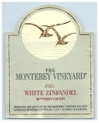 1970&rsquo;s-80&rsquo;s Monterey Vineyard White Zinfandel Wine Label Original S51E