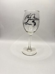 Black Mesa Oklahoma Wine Glass w/ Black Artwork – 6.5” Tall