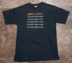 Burrell School Winery I Promise To Sip My Wine T-Shirt Size Medium 19&Prime; x 28&Prime; EUC