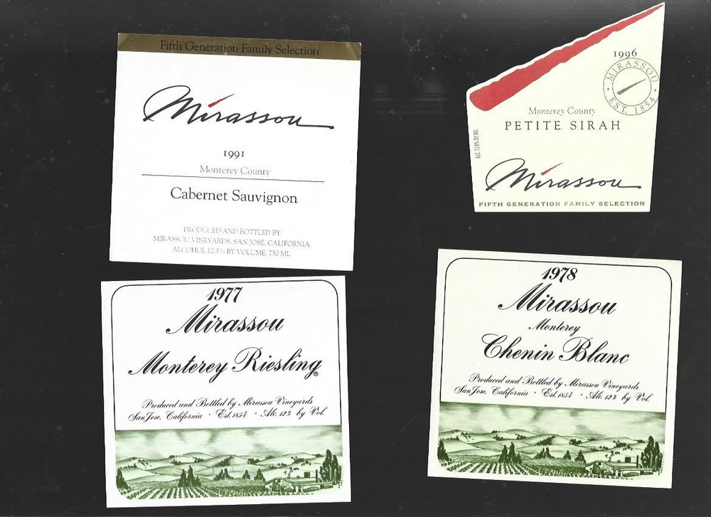 Lot of 4 different Wine bottle labels #10