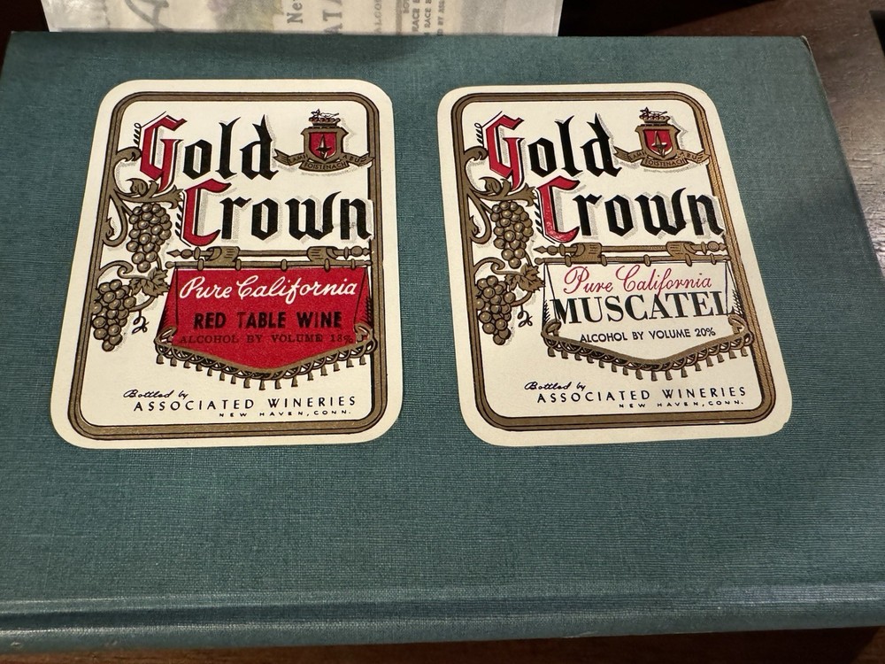 Associated Wine Bottle Label Unused New Haven Connecticut Conn Unused
