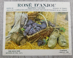 Rose D&rsquo;Anjou Appellation Control France Pink Anjou Vintage Label Winery Wine