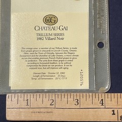 Vintage 1982 Chateau-Gai Trillium Series Villard Noir UNUSED Paper Label Q28