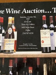 RARE VINTAGE TEXAS WINE AUCTION PROMO POSTER A Rare Wine Auction… Texas Style 85