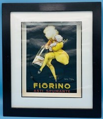 Vintage Fiorino Asti Spumante Jean d&rsquo;Ylen Art Deco 3D Advertising Print Framed.