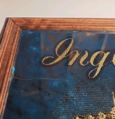 Vintage 1986 Inglenook Winery Bar Mirror Sign Wood Framed Napa Valley 19×15
