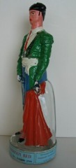 1955 GLASS MATADOR BOTTLE BULLFIGHTER DECANTER DALMAU HERMANOS TARRAGONA SPAIN
