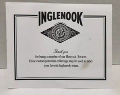 Vintage Inglenook Vineyard Rutherford Napa California Porcelain Wine Cellar Tags
