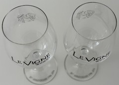 LE VIGNE WINERY 20th Anniversary Paso Robles CA Set of 2 Wine Glasses 7.5&Prime;x2.25&Prime;