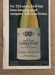 1981 B&G Barton Guestier Wine VTG 1980s PRINT AD 1978 Saint-Louis Chardonnay