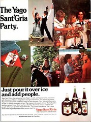 1974 VINTAGE 8X11 PRINT Ad FOR YAGO SANT&rsquo;GRIA PARTY WINE SPAIN BEACH,FLAMENCO++