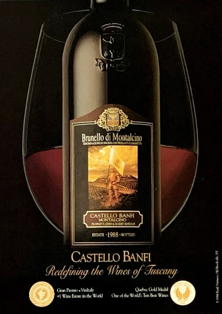1994 CASTELLO BANFI Redefining the Wines of Tuscany, Italy Original PRINT AD