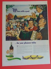 1944 ITALIAN SWISS COLONY WINE Happy People Party Dancing art print ad