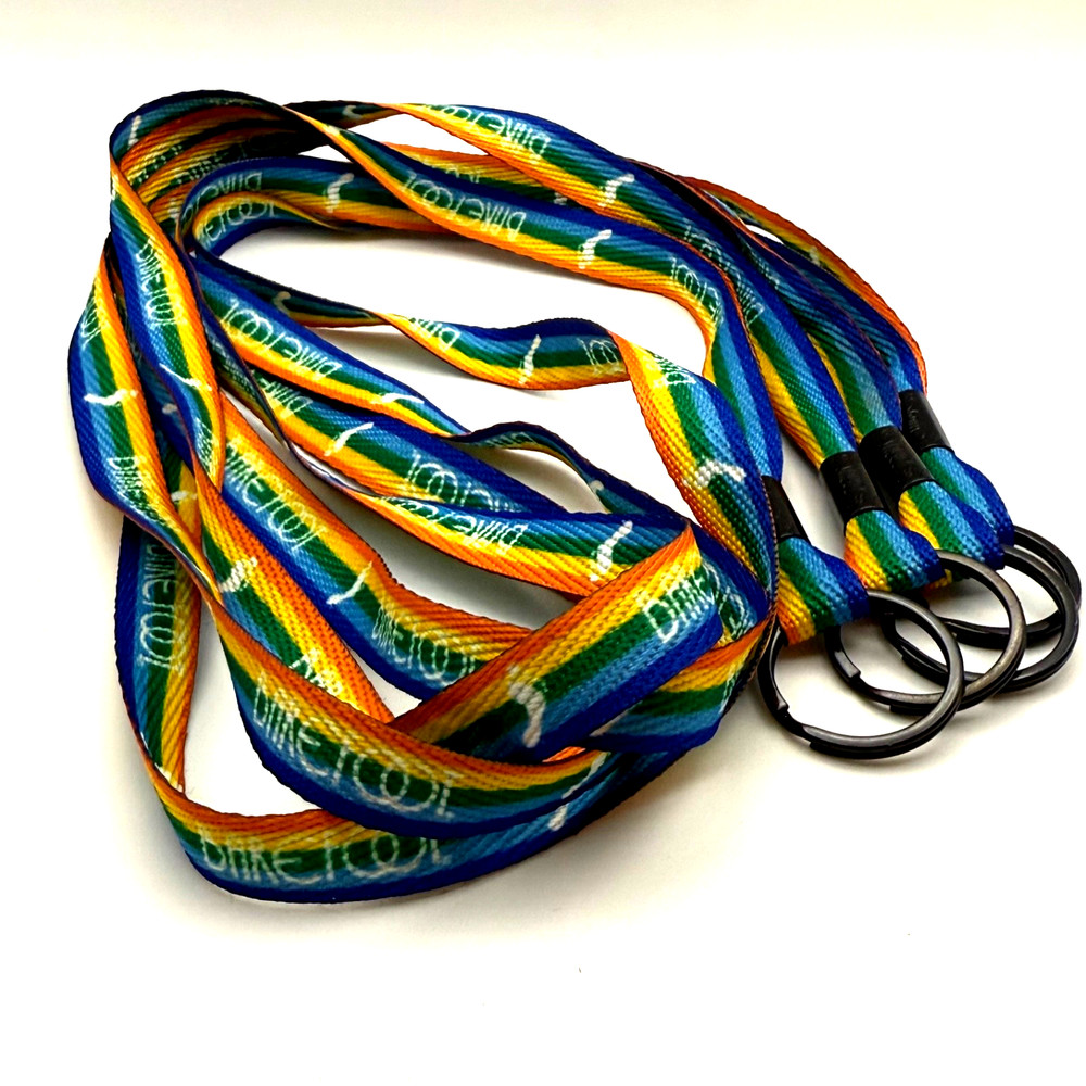 4 Barefoot Wine Lanyards- Rainbow – NWOT- Ring on End