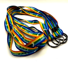 4 Barefoot Wine Lanyards- Rainbow – NWOT- Ring on End