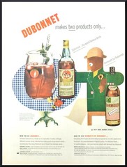 1949 Dubonnet PRINT AD Wine and Vermouth Bottles Vintage Print Ad