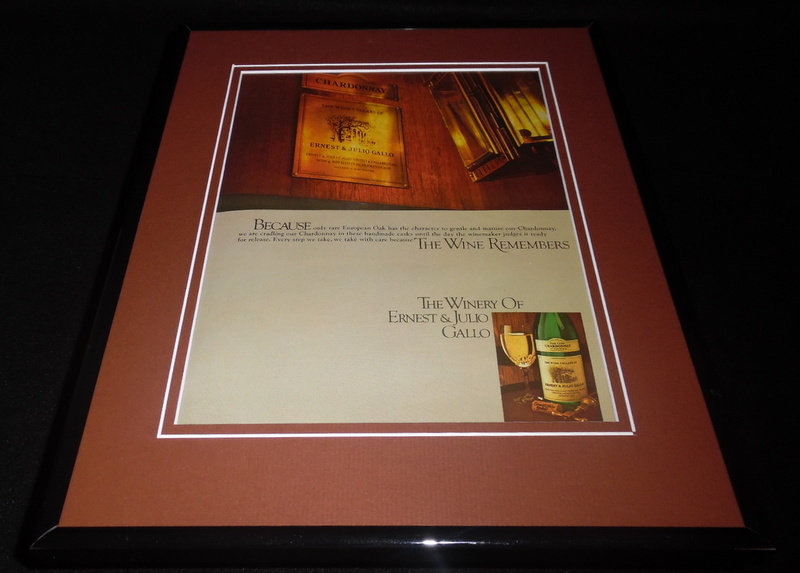 1979 Ernest & Julio Gallo Wine Framed 11×14 ORIGINAL Vintage Advertisement B