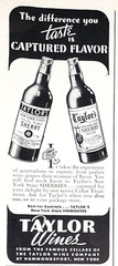 PRINT AD 1942 Taylor Wines New York State Sherries Captured Flavor SMALL 2×6