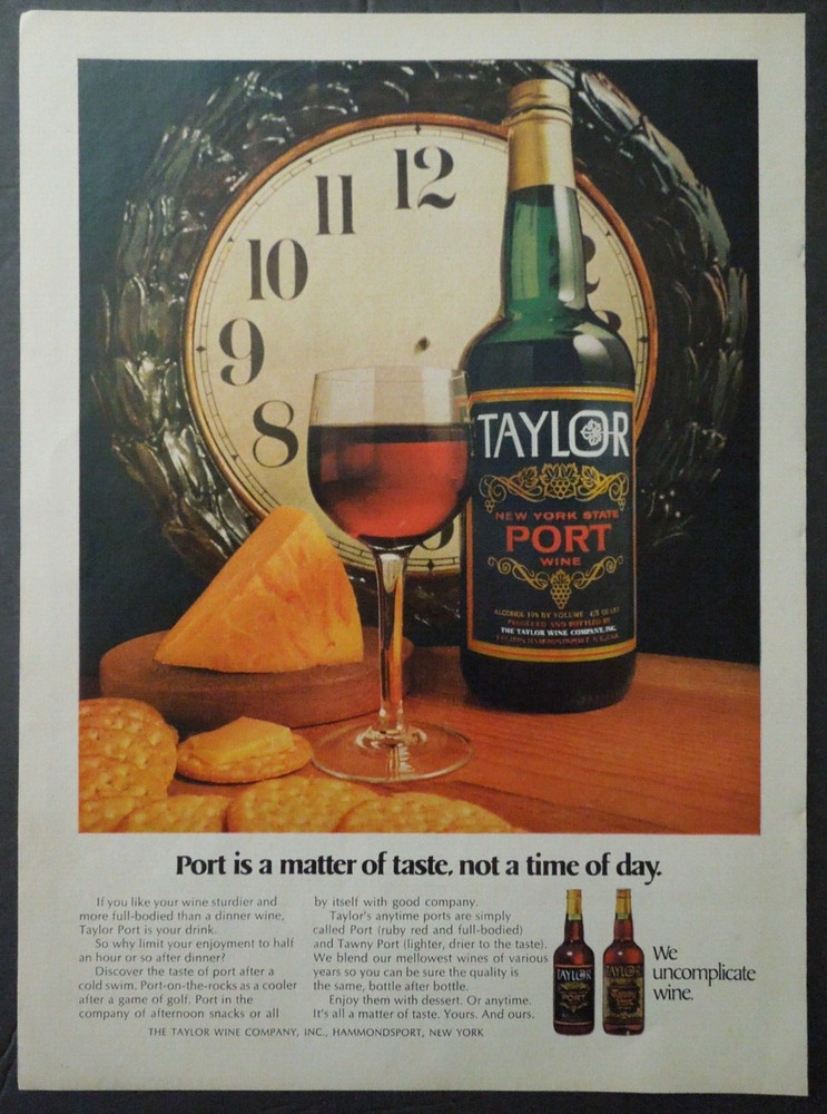 1969 TAYLOR New York State Port Wine Magazine Ad