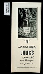 1944 Cook&rsquo;s Imperial American Champagne Wine Distinction Vintage Print Ad 35155