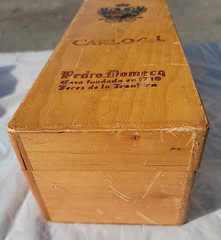 Vintage Pedro Domecq Carlos I Sherry Brandy Wine Wooden Box empty