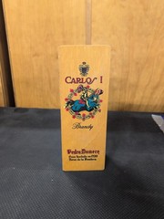 Vntg Carlos I Brandy Wooden Box Pedro Domecq Spain