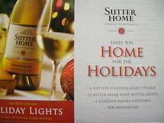 Sutter Home Wine Chardonnay Holiday Bar Lights 6 ft strand 10 bottles Flashing