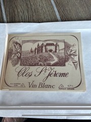 Wholesale Lot 70 Vintage Clos St. Jerome French White Wine Labels