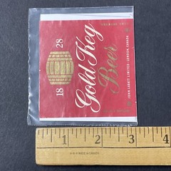 Vintage 1960s John Labatt Gold Keg UNUSED Paper Label London Ontario Q2016