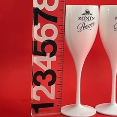 (2) rare FAMIGLIA ZONIN PROSECCO sparkling wine ACRYLIC promo GLASSES – NEW