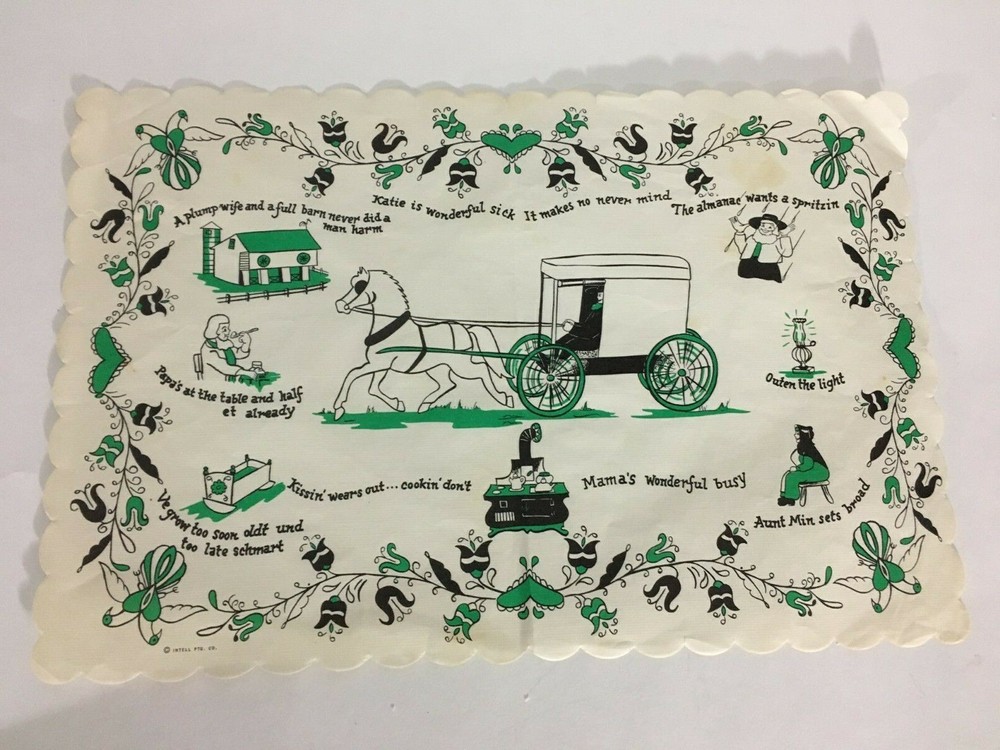 Vintage Paper Placemat Country Barn Riddle Collectible 13X8&Prime;