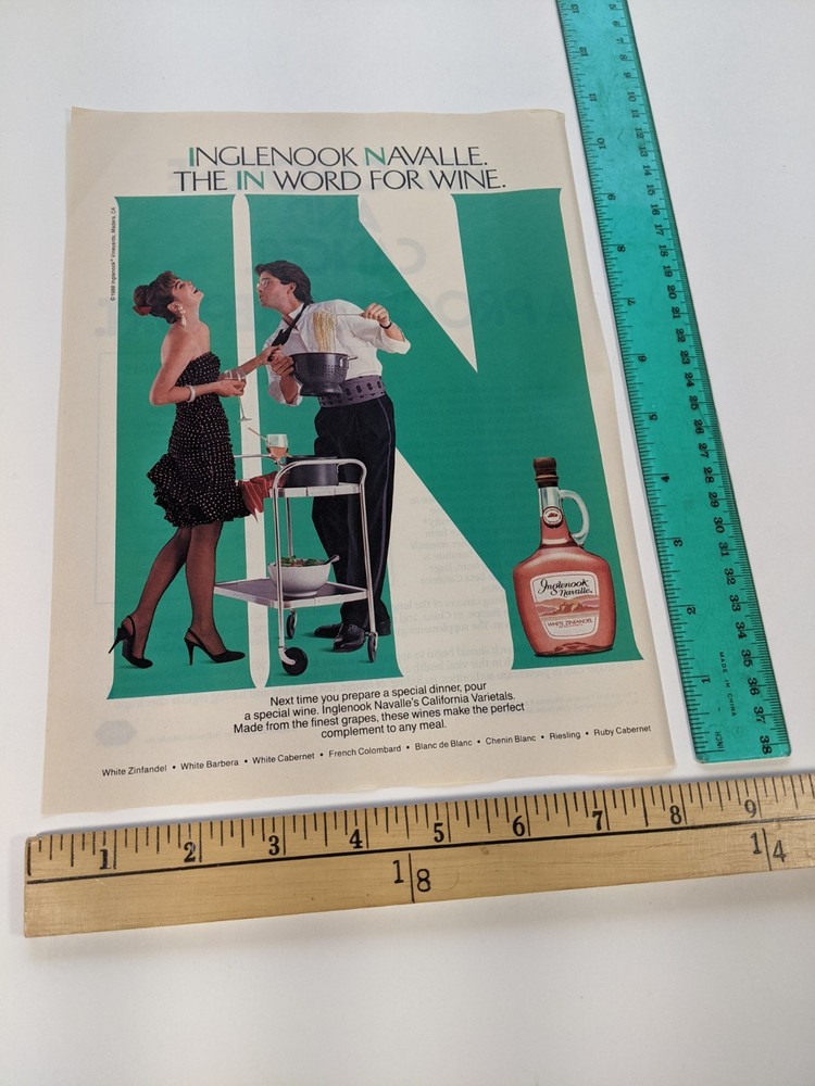 Vintage Clipping – woman stockings long legs heels photo Inglenook PRINT AD 80&rsquo;s
