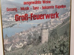 VINTAGE 1984 GERMAN WEINFEST/WINE FESTIVAL FRAMED POSTER~SCHWARZE KATZ/BLACK CAT