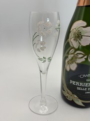 Vintage 1995 Perrier Jouet 1.5L Empty Champagne Bottle With 2 Matching Glasses