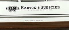 Vintage BARTON & GUESGTIER PARTAGER Wine Framed Liquor Advertising Bar Mirror