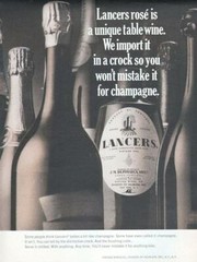 1967 Lancers PRINT AD rosè Vintage Wine in a crock Great Vintage Bar Shop Decor