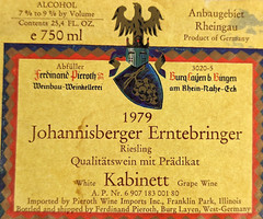 1979 (4) German Wine Label Johanisberger Burg Pieroth Kabinett Original