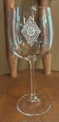Niebaum Coppola Estate Vineyards & Winery White On Clear Wine Glass 7 3/4” Tall