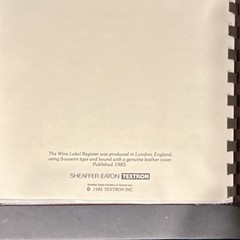 Sheaffer Eaton Textron Wine Label Register 1985 Brown Genuine Leather Original