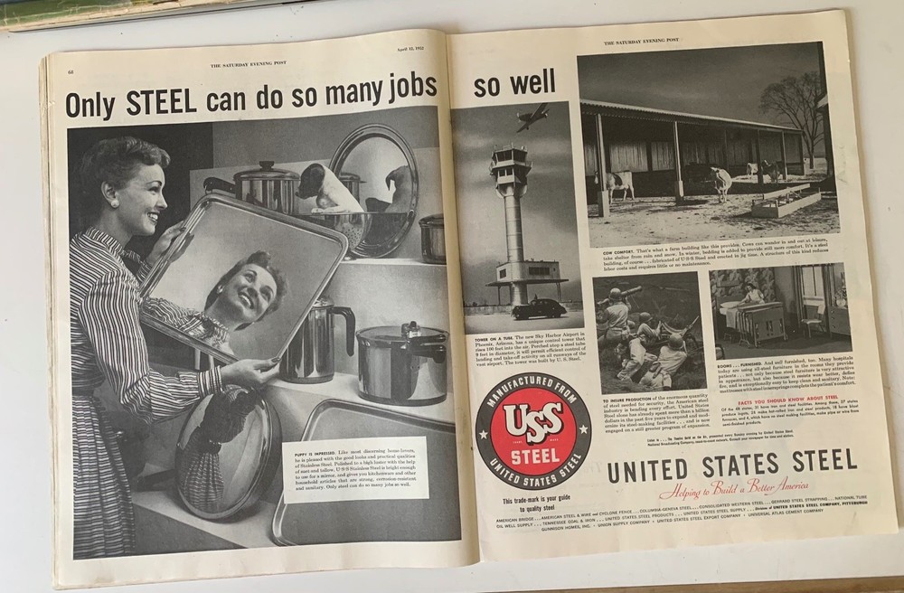 United States Steel Magazine Ad Helping to Build a Better America 1952 Industry