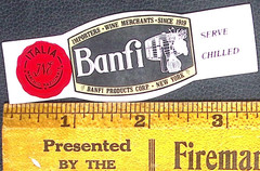 Vintage Banfi Italian Wine Bottle Neck Label Serve Chilled Advertising
