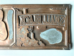 1920s Victor California Wine Grape Crate Label Copper Printing Plate Small Black