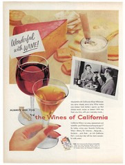 Wines of California Print Ad Vintage Advertisement Wine Advisory Board 1957